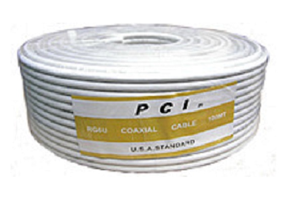 Коаксіальний кабель PCI RG-6 / U 75Ом, білий, в бухтах по 100м.