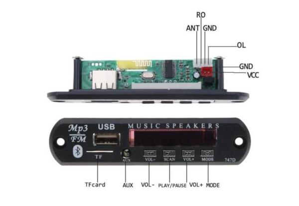 Модуль Bluetooth  MP3, USB, microSD, AUX стерео аудіо плеер 5-12 Вольт.