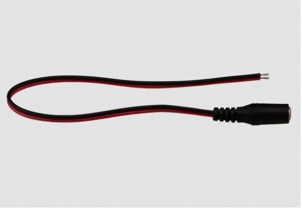 Кабель живлення гніздо 5.5/2.5mm, femele мама, кабель Black- red 0,3м 
