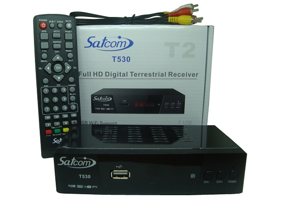Satcom T 530 Цифровий ефірний T2 тюнер + INTERNET PVR FTA - ефірний Т2 приймач з фунціями медіаплеєра 2USB металевий корпус