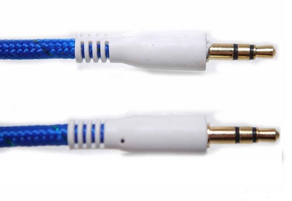 AUX аудіо кабель 3.5 mm jack 3 pin 100 см в матерії