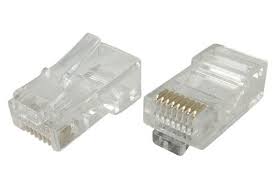 Комп'ютерний коннектор RJ45 вилка штекер 8P8C прозорий пластик