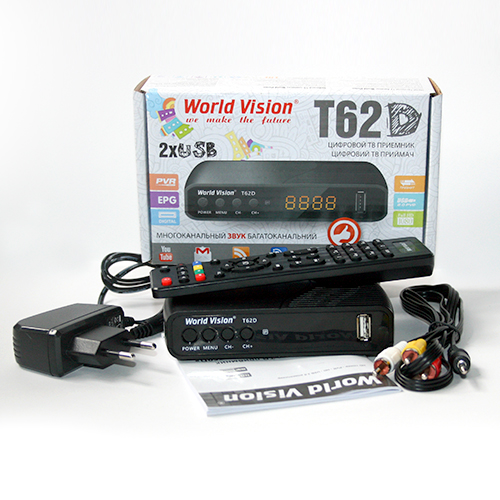 World Vision T62D Цифровий ефірний DVB-T2 приймач