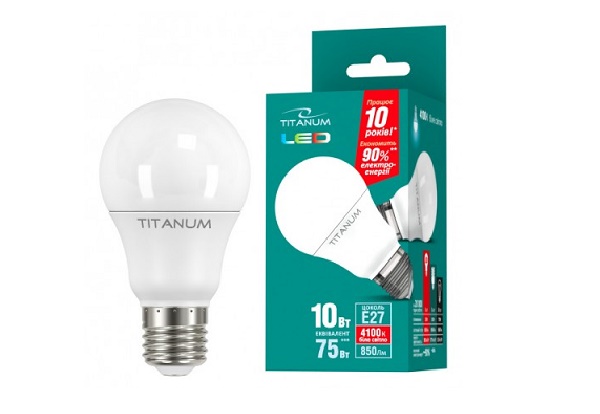 LED ����� TITANUM A60 10W E27 4100K 220V